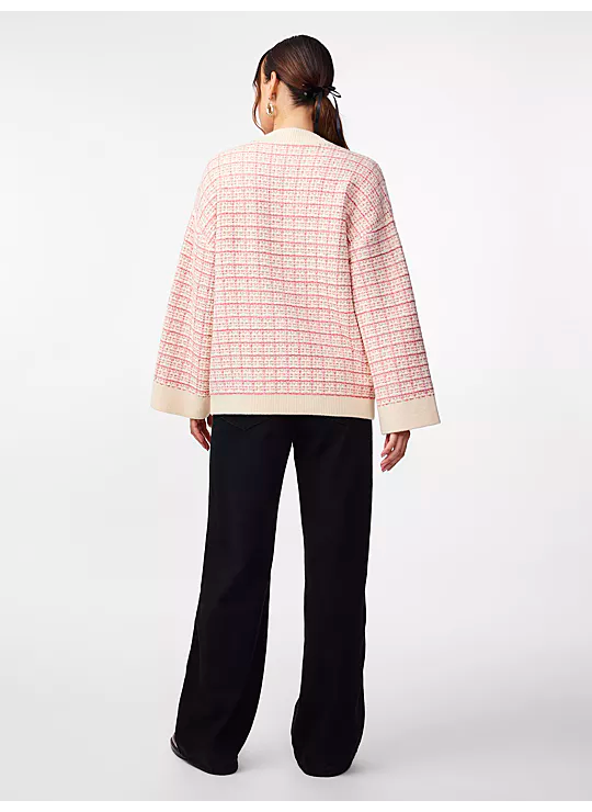 Yas - Liviana Knit Cardigan - Birch/ Rasberry