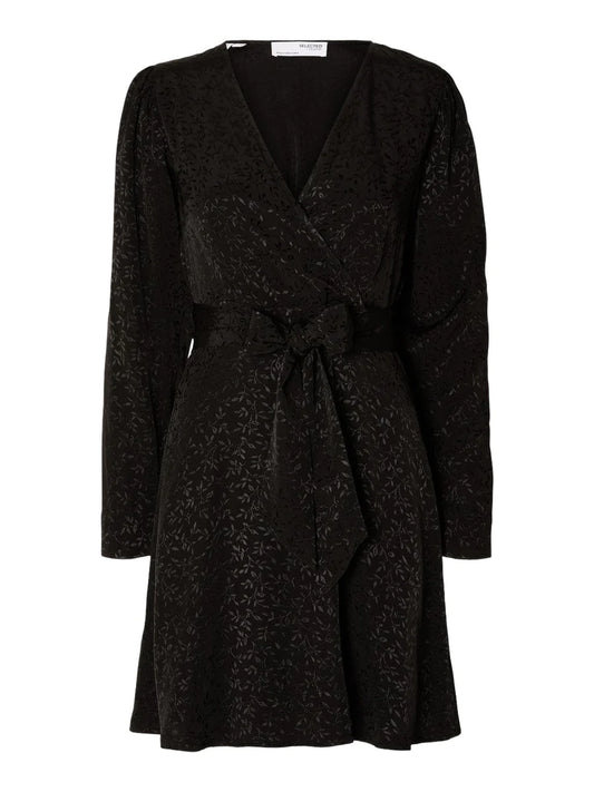 Selected Femme- Celecte Ls Short Dress - Black